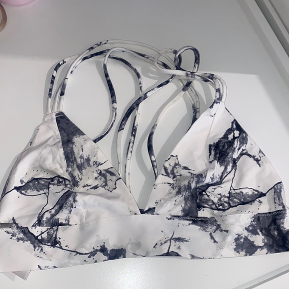 Victoria’s Secret pink sports bra strappy marble print - Picture 1 of 2